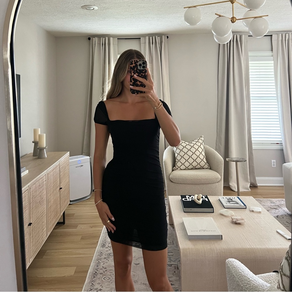 Princess Polly Black Ruched Mini